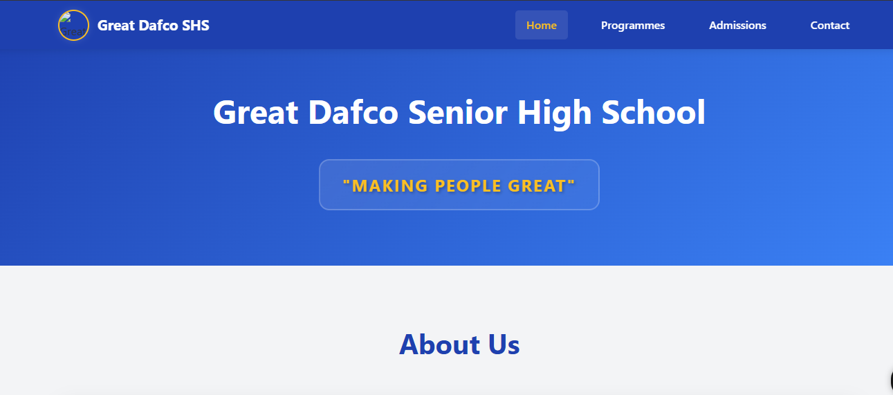 Great Dafco SHS Professional Frontend Website with modern design and responsive layout